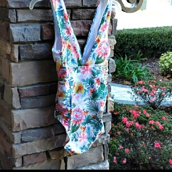 Modcloth The Linden One Piece Swimsuit Floral Medium - Picture 7 of 9